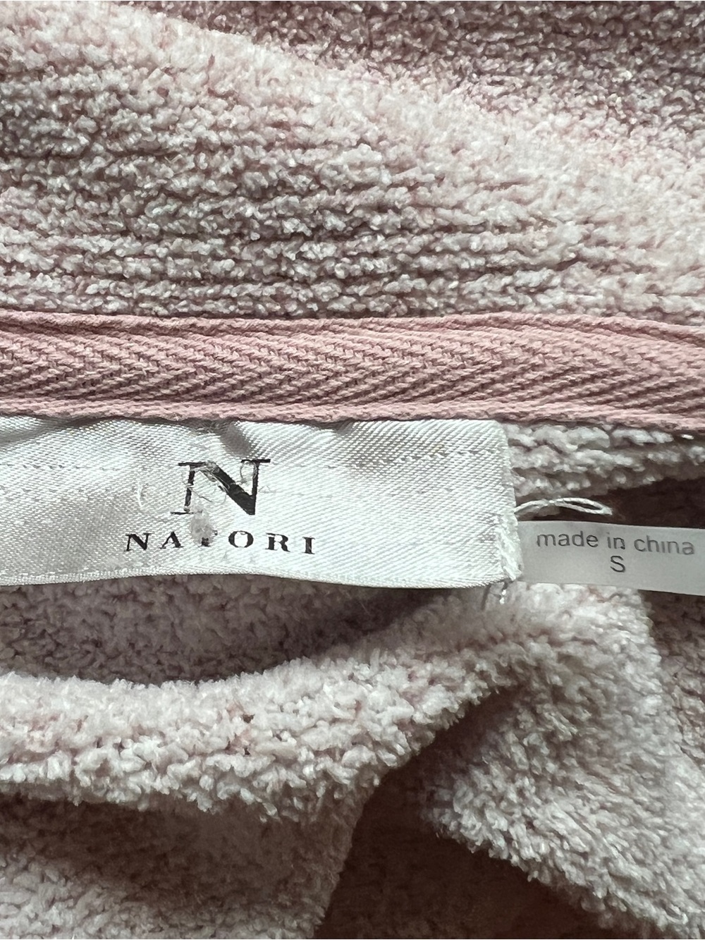 NATORI Blush Pink Soft Knit Long Robe with Belt Front Pockets Women’s Small - Picture 4 of 9